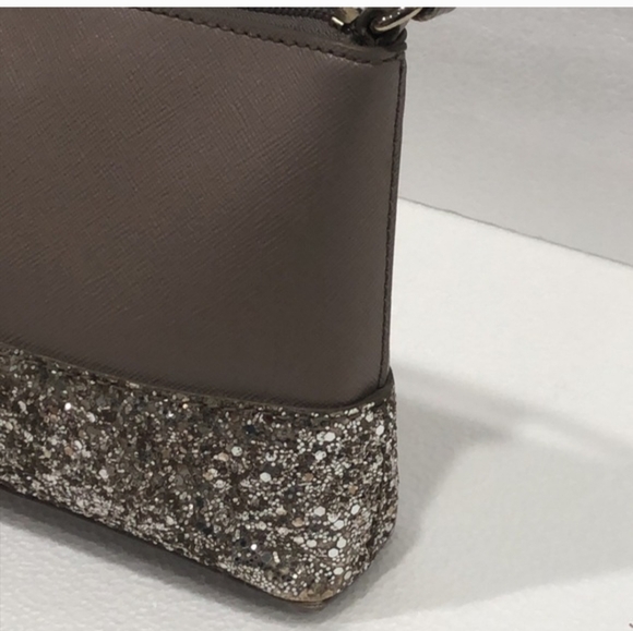 Kate Spade Grey and Glitter Gold Shoulder Bag - Picture 6 of 8